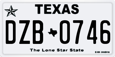 TX license plate DZB0746