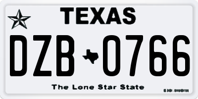 TX license plate DZB0766