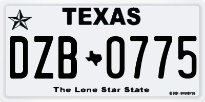 TX license plate DZB0775
