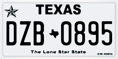TX license plate DZB0895