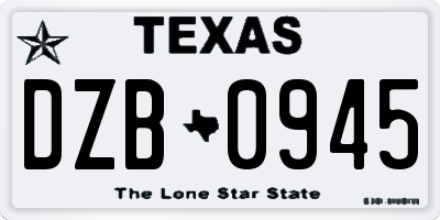 TX license plate DZB0945