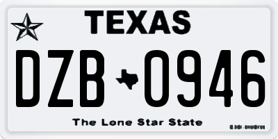 TX license plate DZB0946