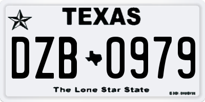 TX license plate DZB0979