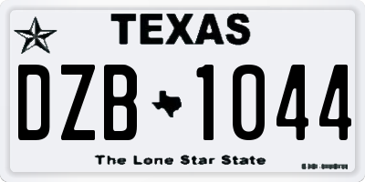 TX license plate DZB1044