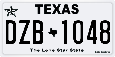 TX license plate DZB1048