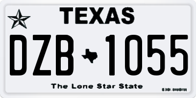 TX license plate DZB1055