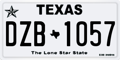 TX license plate DZB1057