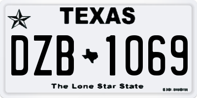 TX license plate DZB1069