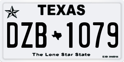 TX license plate DZB1079