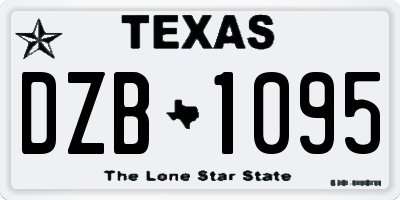 TX license plate DZB1095