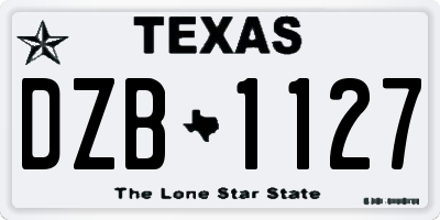 TX license plate DZB1127