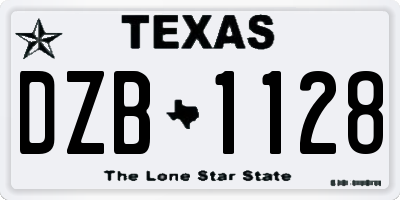 TX license plate DZB1128