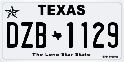 TX license plate DZB1129