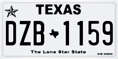 TX license plate DZB1159