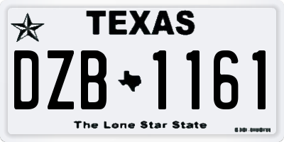 TX license plate DZB1161