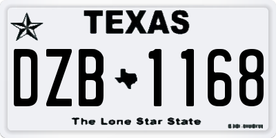 TX license plate DZB1168