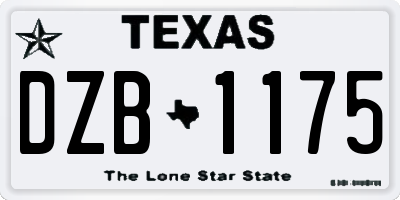 TX license plate DZB1175