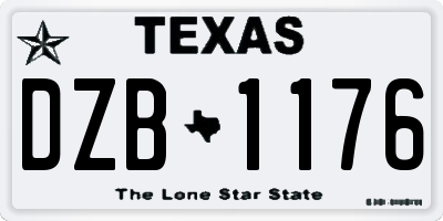 TX license plate DZB1176