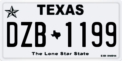 TX license plate DZB1199