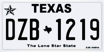 TX license plate DZB1219