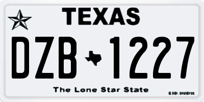TX license plate DZB1227