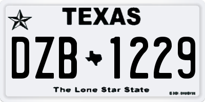 TX license plate DZB1229