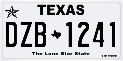 TX license plate DZB1241