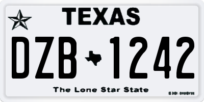 TX license plate DZB1242