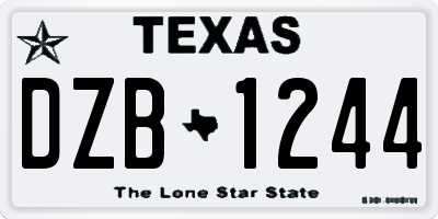 TX license plate DZB1244