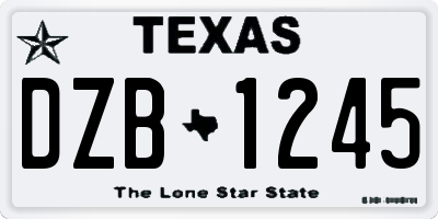 TX license plate DZB1245