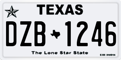 TX license plate DZB1246