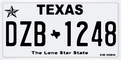 TX license plate DZB1248