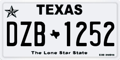 TX license plate DZB1252