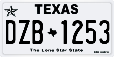TX license plate DZB1253