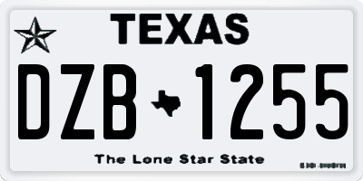 TX license plate DZB1255
