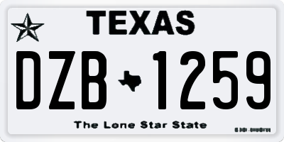 TX license plate DZB1259