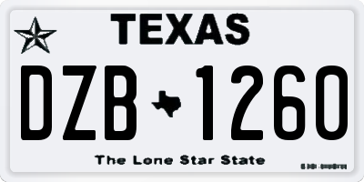 TX license plate DZB1260