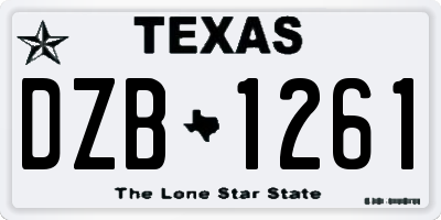 TX license plate DZB1261