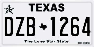 TX license plate DZB1264