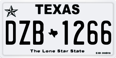 TX license plate DZB1266