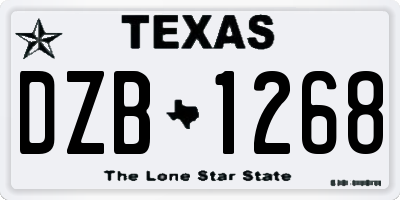 TX license plate DZB1268