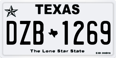 TX license plate DZB1269