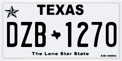 TX license plate DZB1270