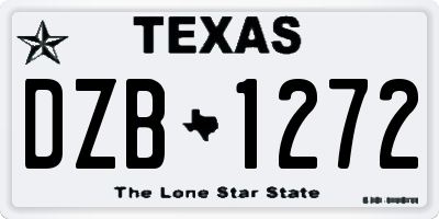 TX license plate DZB1272