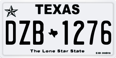 TX license plate DZB1276