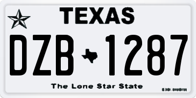 TX license plate DZB1287