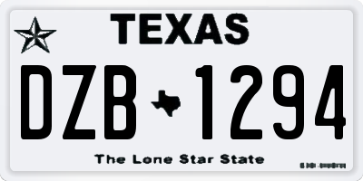 TX license plate DZB1294