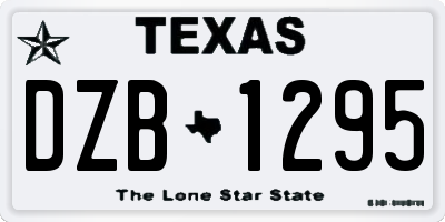 TX license plate DZB1295