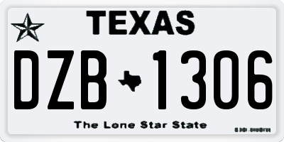 TX license plate DZB1306
