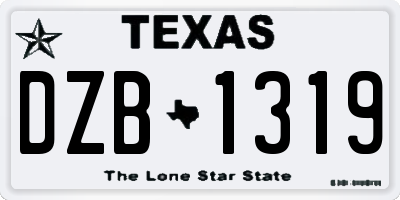 TX license plate DZB1319
